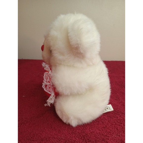 Valentines Day I Love you White Teddy Bear with  red heart 6" - Picture 3 of 5